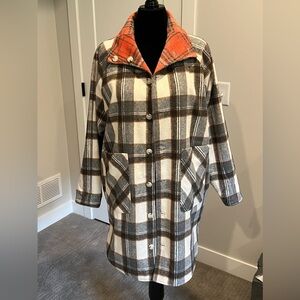 BlankNYC Womens Coat Size Medium Table Talk Plaid Reversible Button Front